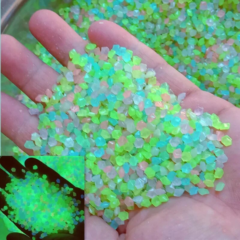 Aquarium Decoration Rock - 1000pcs 3-5mm Luminous Sand Glow In