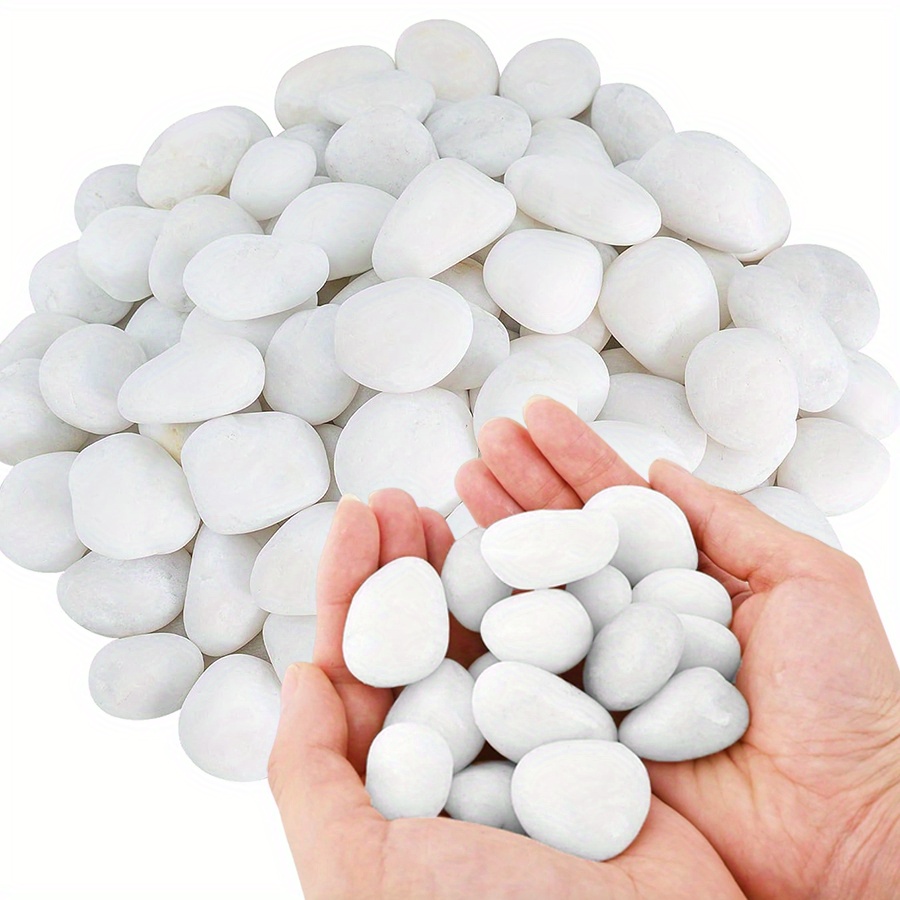 Aquarium Decoration Rock - 200/400g White High Polished Natural Pebbles