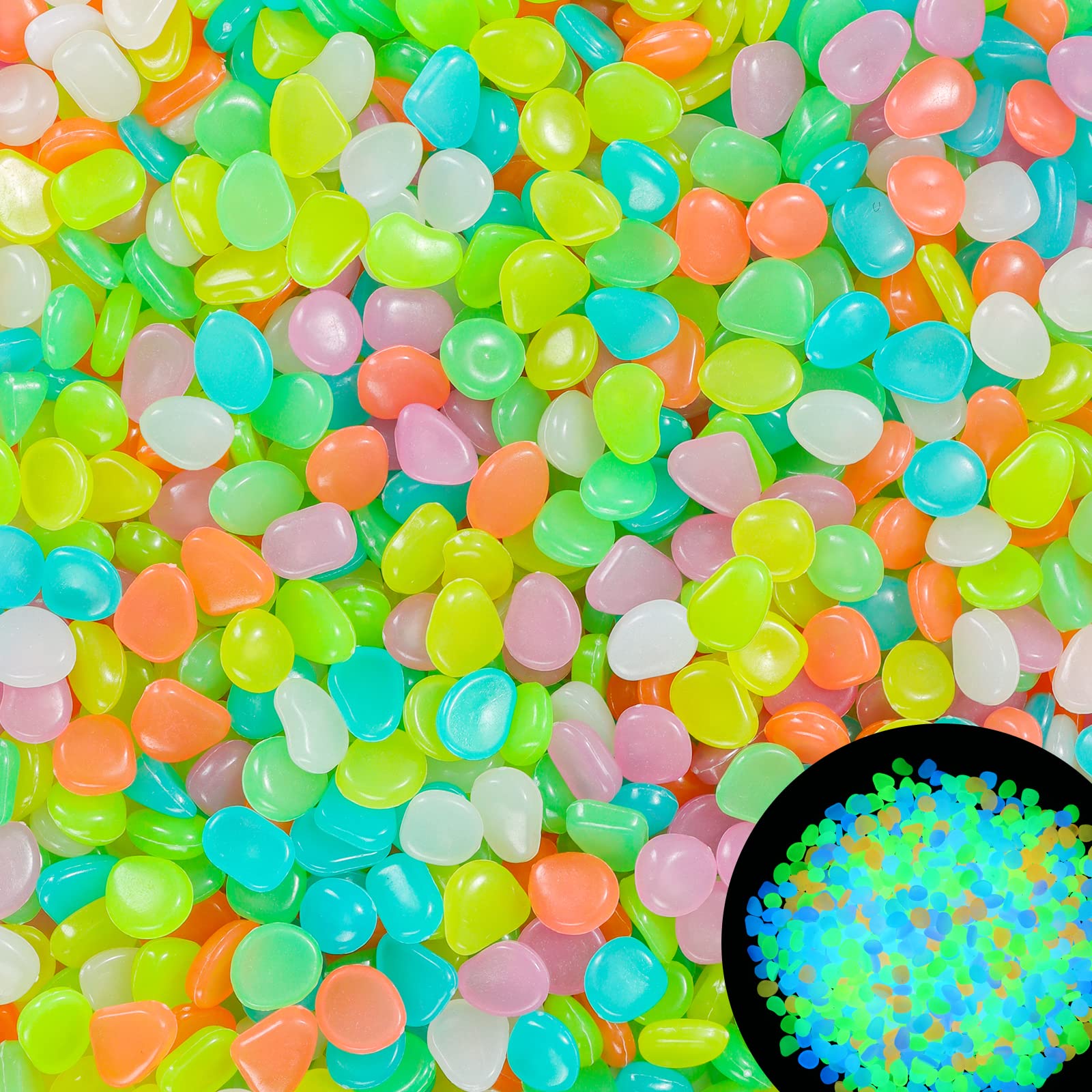 Aquarium Decoration Rock - 100Pcs Glow in the Dark Garden