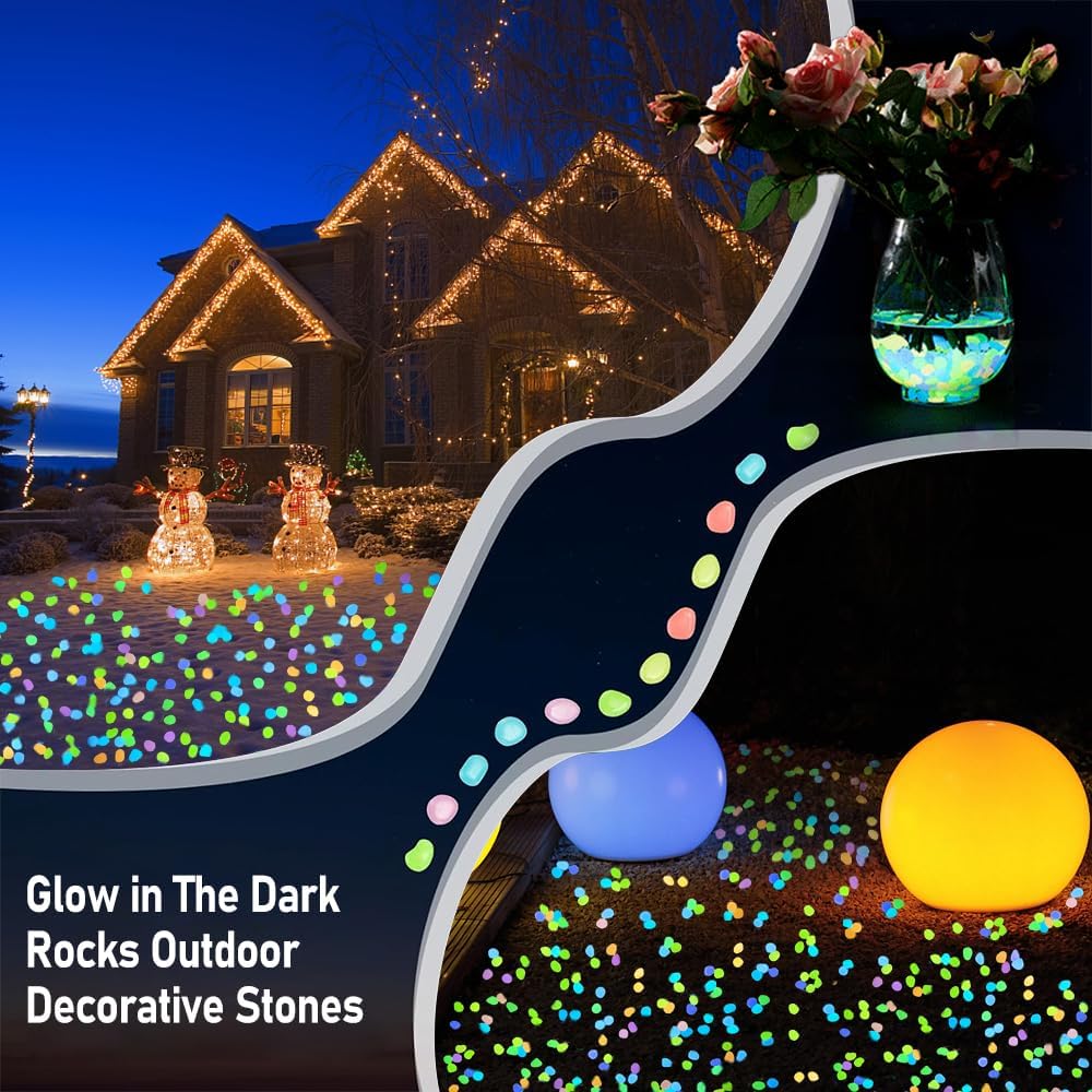 500 PCS Multi-Color Glow Pebbl - Aquarium Decoration Rock 评论和价格