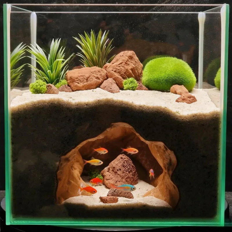 Sinkhole Cave Aquarium Ornamen - Aquarium Fish Hideout 评论和价格
