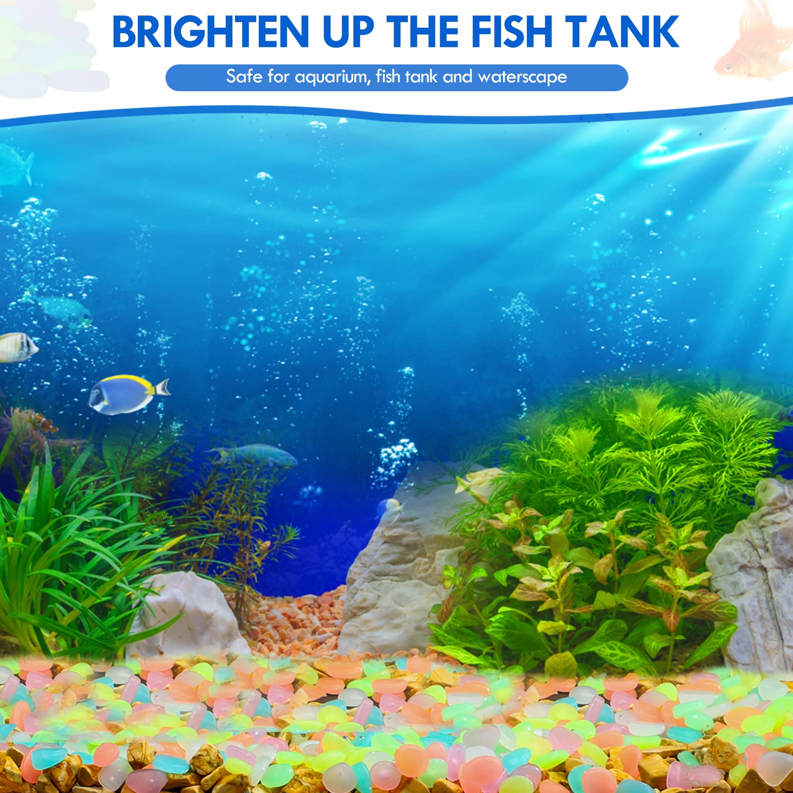 100Pcs Glow in the Dark Garden - Aquarium Decoration Rock 评论和价格