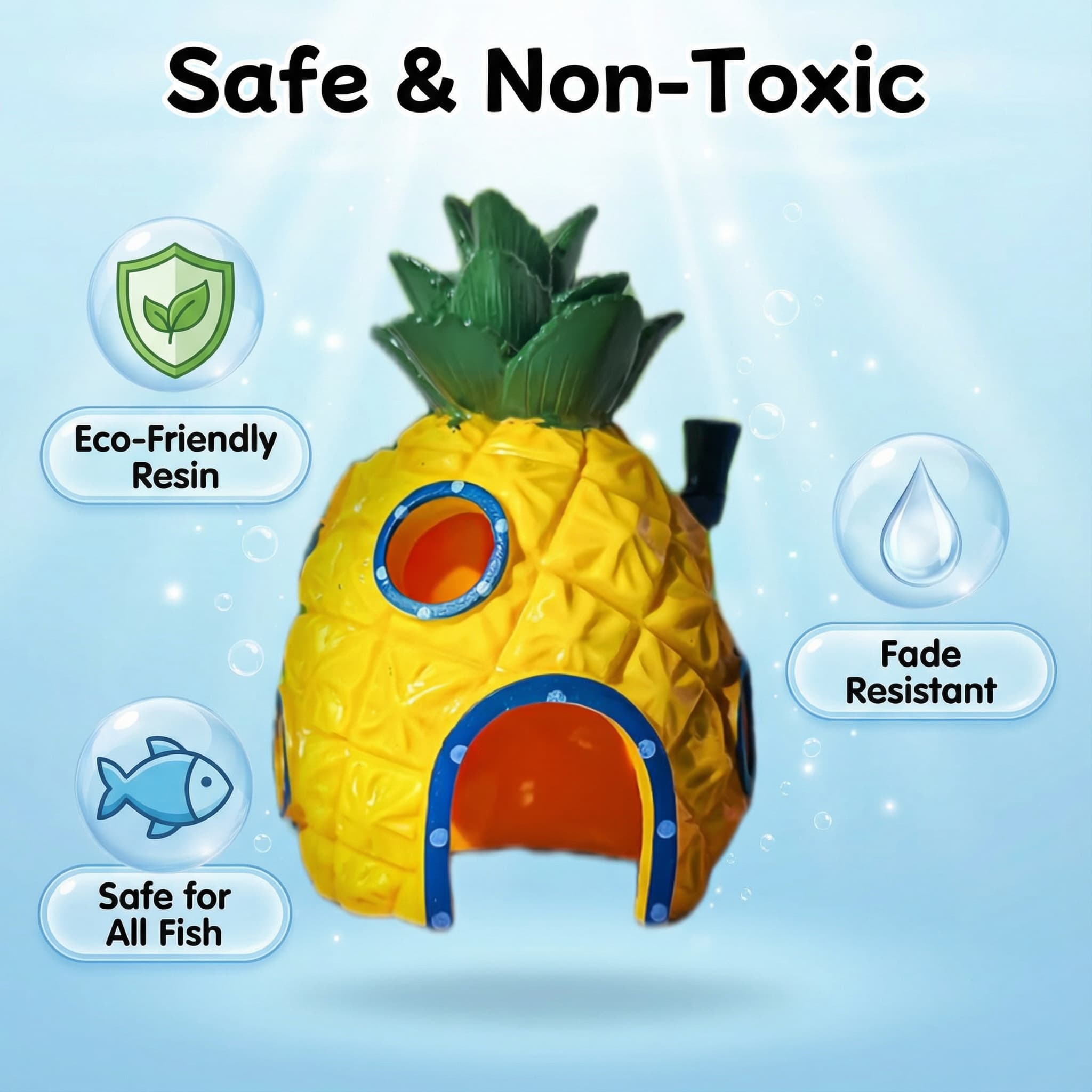 Pineapple House Aquarium Decor - Aquarium Fish Hideout 评论和价格